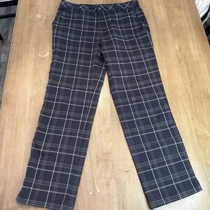 AUR Golf Pants Men 38x31 Tartan Plaid Active Straight Leg Stretch Check Chino